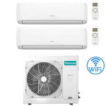 Climatiseur double split inverter hisense hi comfort wifi r32 12000 + 18000 btu avec certification ue ...