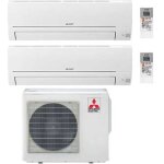 Mitsubishi electric ? climatiseur r�versible double split inverter 9000 + 12000 btu ? classe a + + / ...