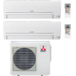 Mitsubishi electric ? climatiseur r�versible inverter 9000 + 18000 btu ? gaz r32 ? classe a + + ? syst�me ...