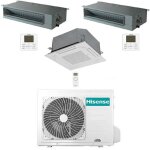 Climatiseur gainable hisense plus cassette r32 trial split inverter 9000 + 9000 + 9000 btu avec u. e. ...