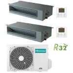 Climatiseur gainable hisense r32 dual split inverter 9000 + 9000 btu avec ue 2amw52u4rxc classe a + + ...