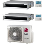 Climatiseur gainable lg r32 dual split inverter 12000 + 12000 btu avec u. e. mu2r17 nouveau classe a ...