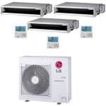 Climatiseur gainable lg r32 trial split inverter 9000 + 9000 + 18000 btu avec u. e. mu4r25 nouveau classe ...