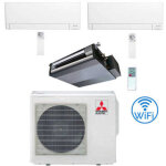 Climatiseur gainable mitsubishi + msz - ay r32 sez - m da trial split inverter 9000 + 9000 + 18000 btu ...