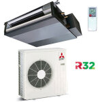 Mitsubishi electric ? climatiseur gainable � onduleur r32 18000 btu ? classe a + / a + ? d�bit d'air ...