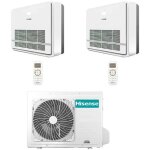Climatiseur hisense console series turbo r32 dual split inverter 9000 + 9000 btu avec u. e. 2amw52u4rxc ...