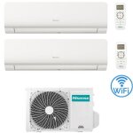 Climatiseur inverter hisense new energy wifi r32 dual split 7000 + 7000 btu avec certification ue 2amw35u4rgc ...