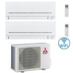 Climatiseur mitsubishi msz - ap wifi r32 dual split inverter 12000 + 12000 btu avec certification ue ...