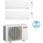 Climatiseur mitsubishi msz - ay wifi r32 dual split inverter 9000 + 9000 btu avec certification ue mxz ...