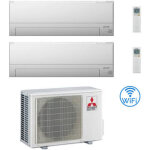Climatiseur mitsubishi msz - bt wifi r32 dual split inverter 9000 + 12000 btu avec certification ue mxz ...