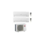 Mitsubishi electric - climatiseur mitsubishi smart line r32 msz - hr dual split inverter 12000 + 12000 ...