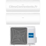 Climatiseur rversible dual - split haier pearl 12000 + 12000btu 3. 5kw + 3. 5kw a + +