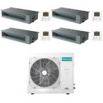 Climatiseur split hisense gainable r32 quadri inverter 9000 + 9000 + 9000 + 18000 btu avec certification ...