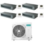 Climatiseur split hisense gainable r32 quadri inverter 9000 + 9000 + 9000 + 9000 btu avec certification ...