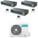Climatiseur split inverter hisense gainable r32 d'essai 9000 + 9000 + 9000 btu avec u. e. 3amw72u4rjc ...