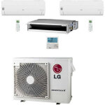 Climatiseur split inverter lg gainable + split r32 d'essai 9000 + 9000 + 12000 btu avec u. e. mu3r21 ...