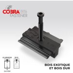 Clip terrasse bois hybrid 8 - 25 - 90 clips + vis 4x43mm - pour lames en bois exotique et bois durs - ...