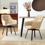Clipop - lot de 2 chaises de salle  manger, pivotantes  360, en cuir synthtique, sige rembourr ...