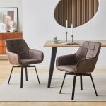 Clipop - lot de 2 chaises de salle  manger, pivotantes  360, en cuir synthtique, sige rembourr ...