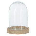 Cloche d�corative en verre 'poser' 19cm naturel