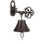Cloche porte sonnette fonte, cl et cadenas, charme nostalgique, pour maison et jardin, rustique, brun ...