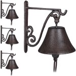 Clochette de porte en fonte, lot 4, antique carillon fort et clair cloche murale rsistante brune