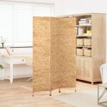 Vidaxl ? cloison de s�paration paravent 3 panneaux 122x180 cm ? hyacinthe d'eau tiss� ? cadre m�tal pliable ...