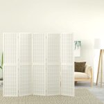 Cloison de sparation pliable 5 panneaux 200x170 cm blanc
