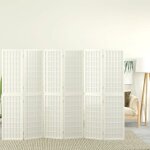 Cloison de sparation pliable 6 panneaux 240x170 cm blanc