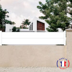 Clôture aluminium 2 lames modèle plein en kit dimensions l. 2107 mm (poteaux compris) x h. 460 mm couleurs ... Clôture aluminium 2 lames modèle plein en kit dimensions l. 2107 mm (poteaux compris) x h. 460 mm couleurs ...