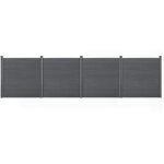 Neu. holz - clture brise vue getafe bois composite gris 183 x 705 cm [ ]