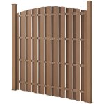 Clture en plein cintre brise vue brise vent bois composite wpc brun 185 x 193 cm