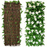 Cl�ture d�corative extensible 40cm - plantes artificielles r�alistes (lierre & orchid�es)anti - uv id�al ...