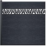 Vente - unique - clôture à poser h 181 cm - kit 7 lames en composite avec décor + 1 poteau anthracite ... Vente - unique - clôture à poser h 181 cm - kit 7 lames en composite avec décor + 1 poteau anthracite ...