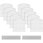 Woltu - cl�ture de jardin, cl�ture d�corative, cl�ture de bassin en grille, 78x70 cm, en forme arc, noir ...