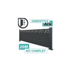 Cloture&jardin - kit clture aluminium gris anthracite 20m - design - sur platines - 1 mtre