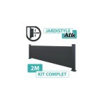 Cloture&jardin - kit cl�ture aluminium gris anthracite 2m - pleine - sur platines - 0, 60 m�tre