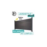 Cloture&jardin - kit cl�ture composite gris anthracite effet bois 1, 8m - sur platines - 0, 65 m�tre