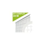Cloture&jardin - kit grillage rigide blanc 30m - jardimalin - fil 4mm - 1, 23 m�tre