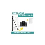 Cloture&jardin - kit platine pour jambe de force + 4 vis bton - gris
