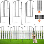 Cloture de jardin en metal 61x33 cm cloture de jardin lot de 10 sans creusage barriere pour animaux espacement ...