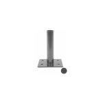 Cloture&jardin - platine poteau rond gris anthracite - jarditop