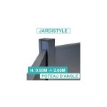Cloture&jardin - poteau d'angle 2 entr�es - cl�ture aluminium et composite - 1, 80 m�tre