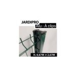 Cloture&jardin - poteau � clips vert - alu - jardipro - 2, 07 m�tres