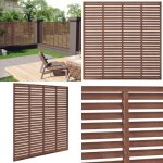 Clture  persiennes wpc 180x180 cm marron - clture - clture  persiennes - panneaux de clture - clture ...