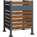 Wiltec - cache - poubelle ? 905 x 905 x 1200 mm ? pour une poubelle de 60  240 l ? design bois ? en ...