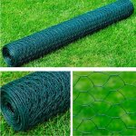 Clôture en treillis acier galvanisé hexagonal 1x25 m vert foncé Clôture en treillis acier galvanisé hexagonal 1x25 m vert foncé