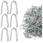 Clou en u pour grillage 500g(environ 350 pi�ces), 25mm crampillon cloture galvanis�s, agrafe grillage ...