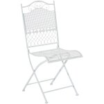 Lot de 2 chaises de jardin pliables kiran en fer blanc