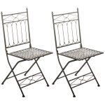 Clp - 2 chaises de jardin de style romantique finement d�cor�es fixent diff�rentes couleurs colore : ...